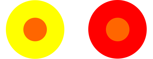 色相対比効果の例