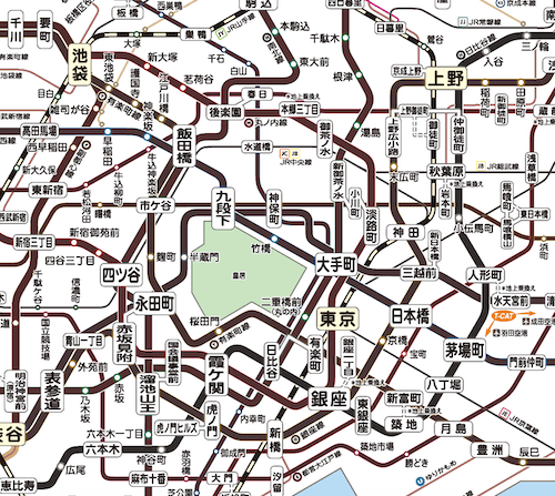 東京メトロの路線図（色を編集）